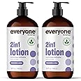 Everyone 2-in-1 Lotion for Hands/Body, 32 ounce (Pack of 2) Lavender and Aloe made with Essential Oils for Men and Women