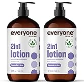Everyone 2-in-1 Lotion for Hands/Body, 32 ounce (Pack of 2) Lavender and Aloe made with Essential Oils for Men and Women