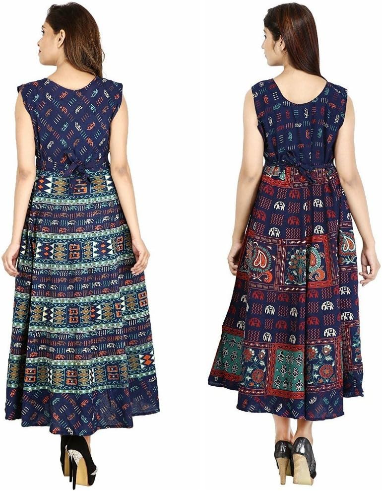 Suraaj Fashion Combo Women`s Cotton Maxi Dress Set of 2 Maxi Dress (Multicolor_Free Size)