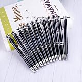 AUAUY Ballpoint Pens 12 Pcs Retractable Aluminum 1 mm Black Ink view 4