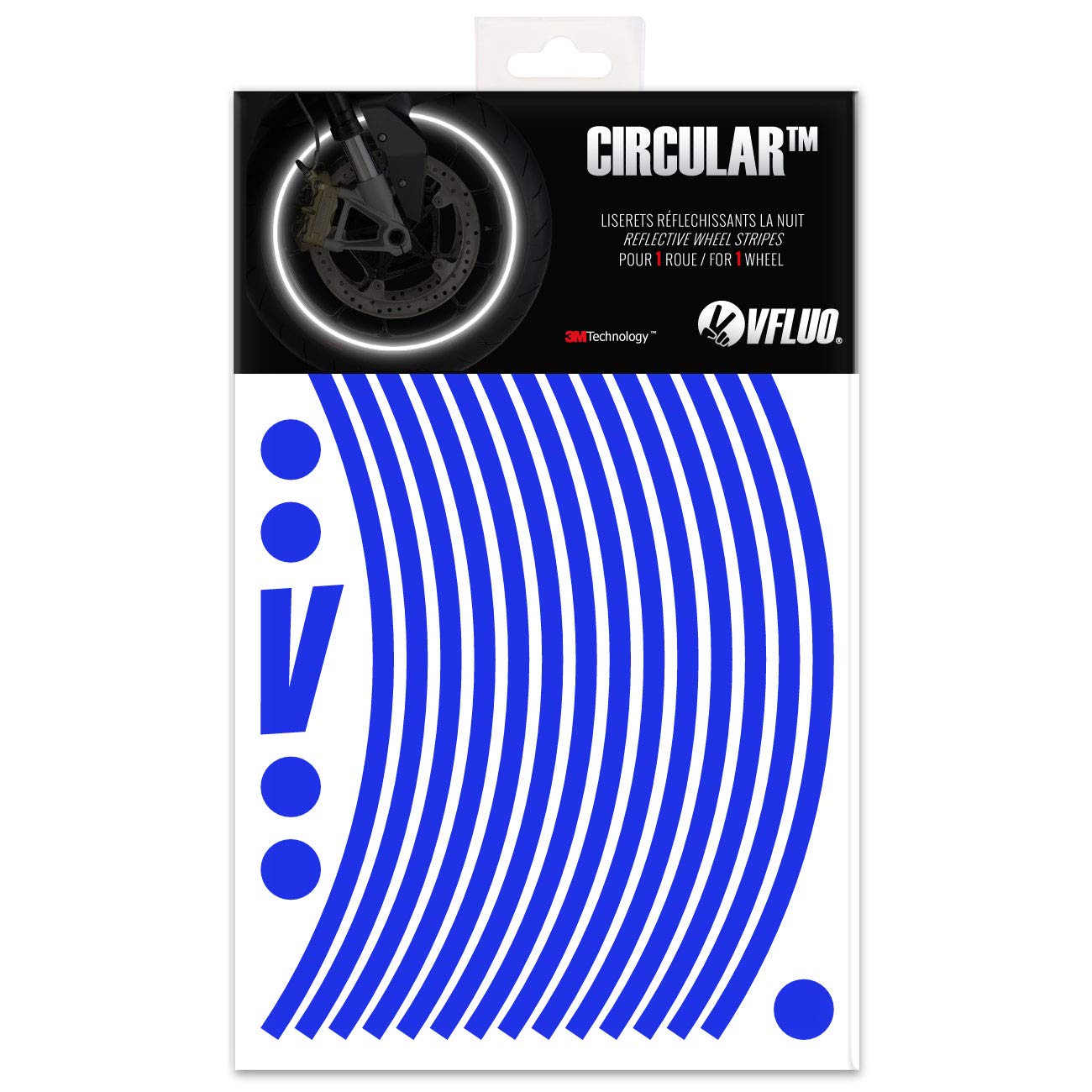 VFLUO Kit 5 Adesivi Retroriflettenti Per Casco ICON VARIANT – Tecnologia 3M – Nero – Prodotto In Francia
