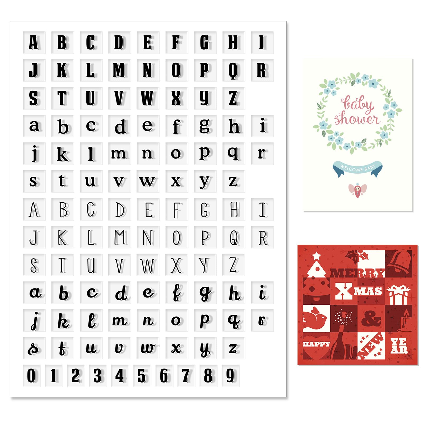 Yosoo Health Gear Number Stamp Silicone, Silicone Letter Stamps Alphabet Numbers Transparent Stamp Letter Pattern Silicone Seal for DIY Scrapbook Accounting Note