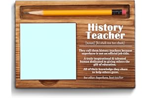 VIZUZI History Teacher Sticky Note Holder, History Teacher Gifts, Thank You Appreciation Quote Gifts for History Teacher Women Men from Student Self-Stick Note Pad Holders ZSS29