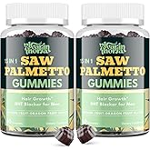 Saw Palmetto Gummies for Men – 600mg Extra Strength DHT Blocker with Biotin, Pumpkin Seed – Supports Prostate Function, Urinary Flow & Hair Regrowth Supplement, 60 Passionfruit-Dragonfruit Gummies