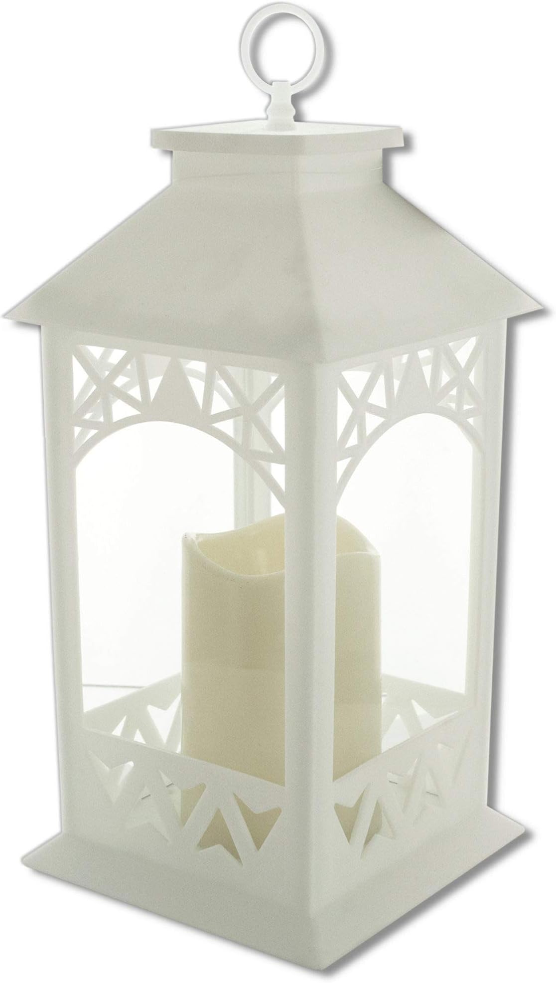 Garden Depot 616184 Wholesale Decorative Led White Lantern with Pillar Candle X