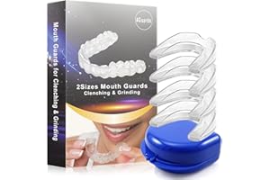 LLOXIIEAN Mouth Guard for Grinding Teeth - Mouth Guard for Clenching Teeth at Night, BPA Free New Upgraded Dental Night Guard Stops Bruxism for Adults & Kids 2 Sizes Pack of 4 (2 Pairs)