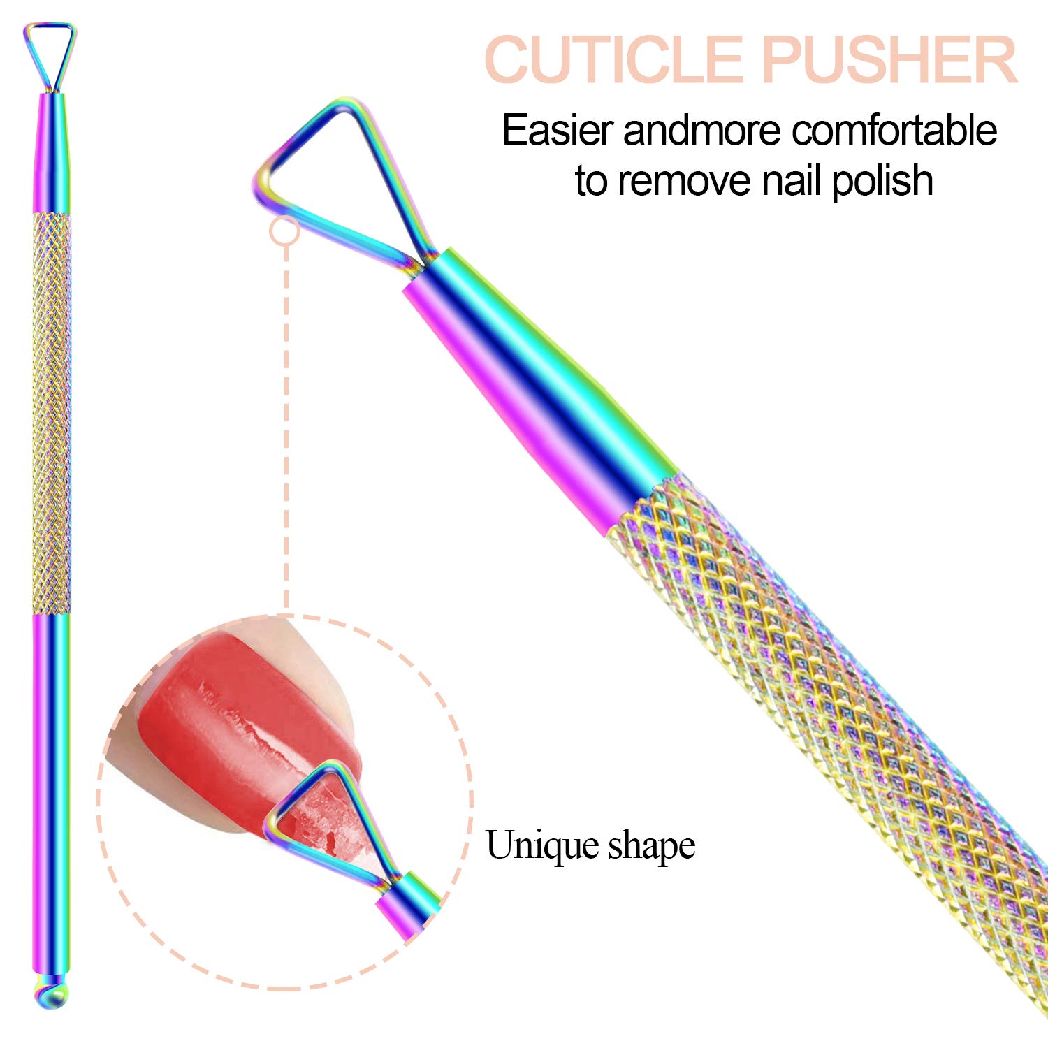 EAONE Cuticle Nipper and Pusher Set Nail Nippers Stainless Steel Cuticle Trimmer Cutter Dead Skin Remover for Women Girls Toenails and Fingernails Care, 6 Pieces, Colorful: Beauty
