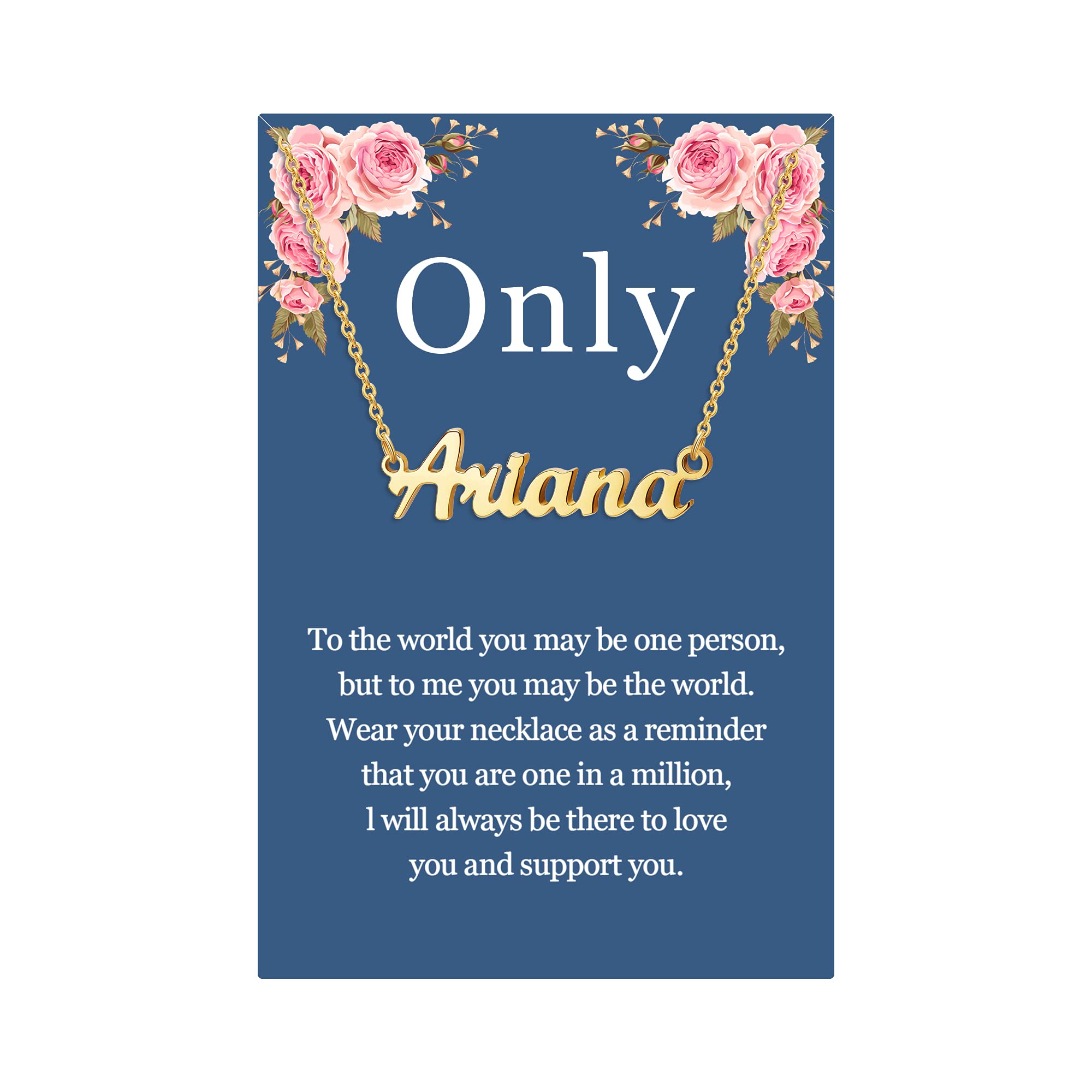 SANNYRA Ariana Name Necklace Personalized 18K Real