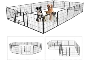 Pet Playpens for Dogs, Foldable Metal Indoor Outdoor Pet Fence Barrier, 16 Panels 40(H) Inches High Exercise Heavy Duty Pet P