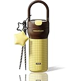 Sidagar 24 oz Tumbler with Handle and Straw, Stainless Steel Insulated Water Tumbler, Aesthetic Retro Grid Coffee Mug for Women, Yoga, Commute, Star Charm - Sunshine Amber Yellow