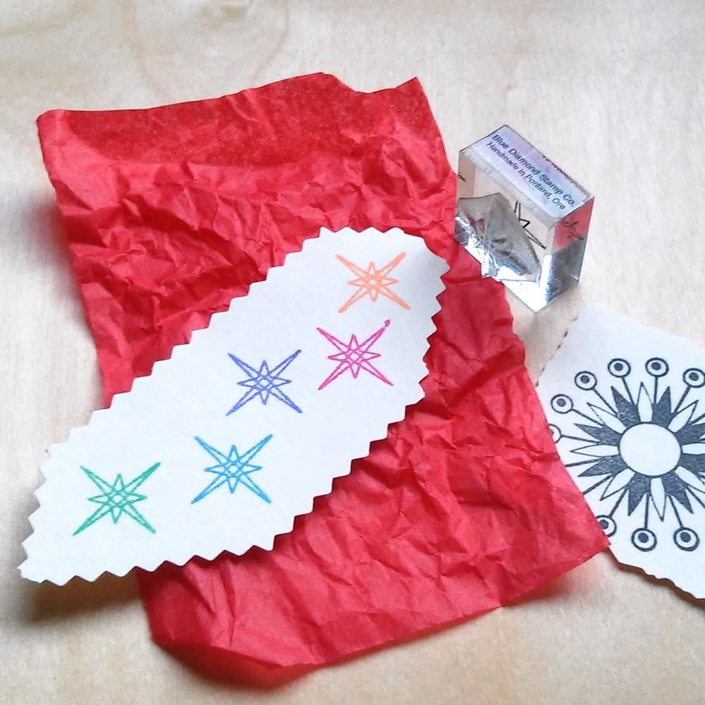 Atomic Star Stamp, clear polymer cling mounted, small accent stamp