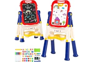 WEUDEAR Easel for Kids Toy,Double-Sided Magnetic Kids Art Easel for 3+ Year Old Boy Gift,Toddler Toys for 3+ Year Old Boy Dry Erase Boards, Learning Educational Toy Drawing Board for 4 5 Years Old Girl Gifts