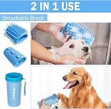 Tinioey Large Dog Paw Cleaner with Towels & Bath Brush view 7