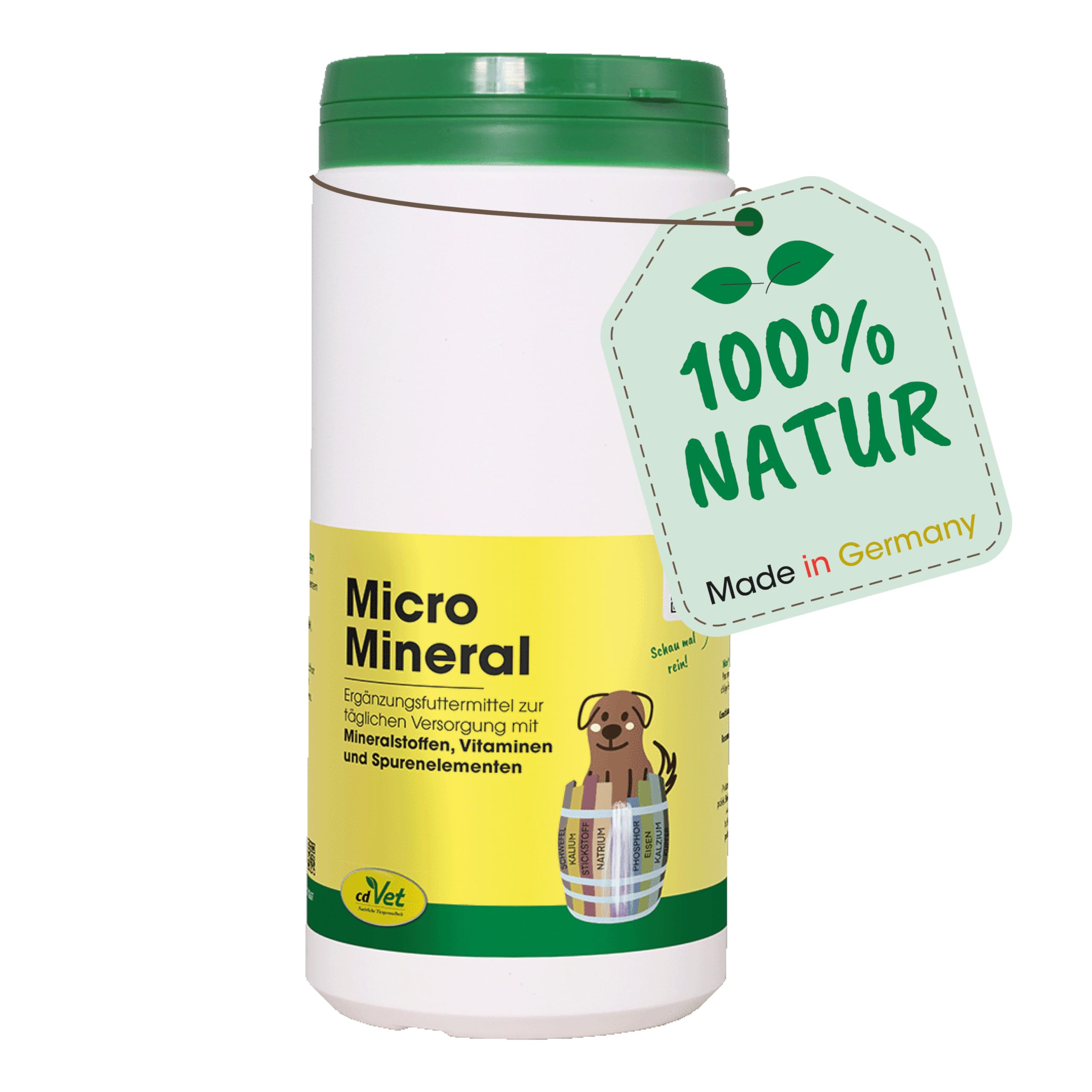 cdVet Naturprodukte MicroMineral Hund & Katze 1 kg - natural micronutrient supply - relief detoxification organs - mineral balance - metabolism - coat - vitamin protection -