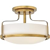 Hinkley Harper Medium Semi-Flush Mount Ceiling Light for Kitchen, Bedroom, Bathroom, and Hallway, Sleek, Retro Style Heritage