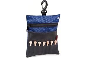 Sportwaves Golf Tee bag - Store your tees, golf balls, scorecard, and pencil. Great Gift for Golfers!