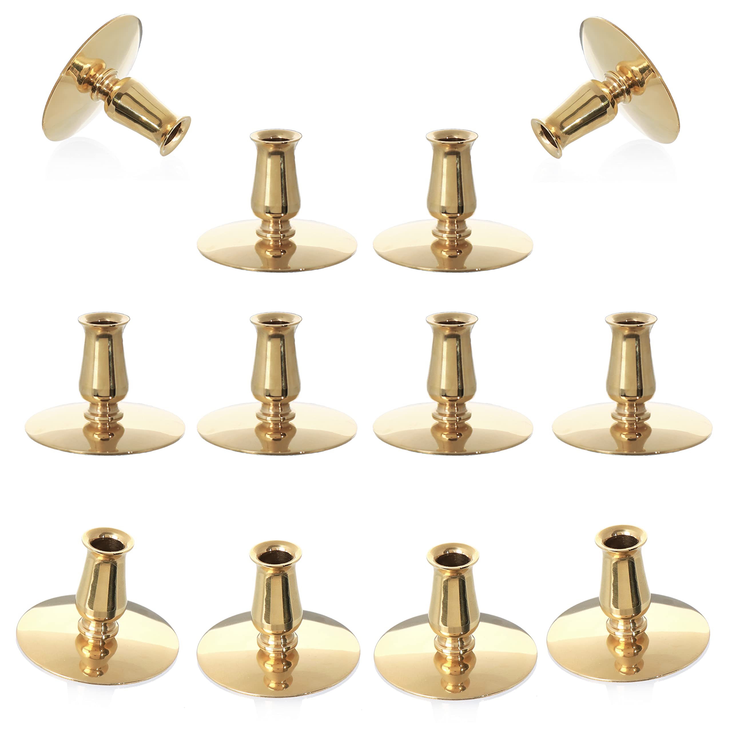 NKlaus 12x Candle Holder Brass Candle Holder Gold Thin Altar Candles To Ø0,9cm Wedding 6730
