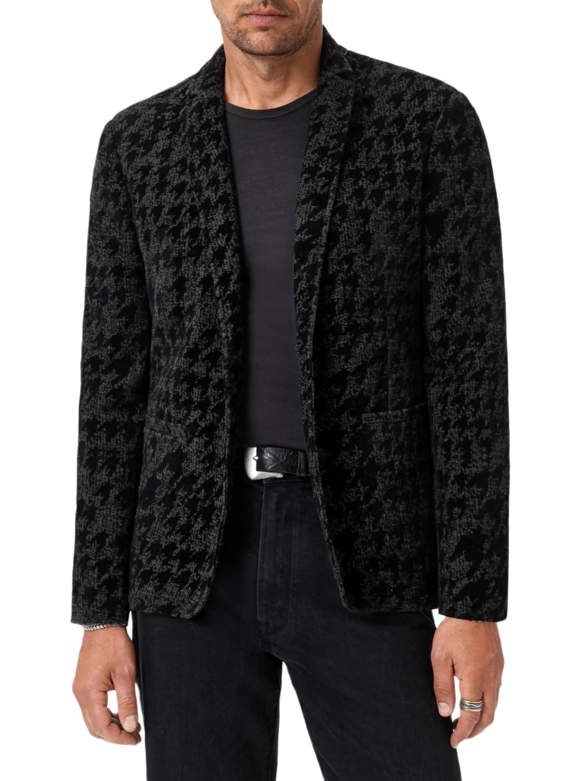 Photo 1 of John Varvatos Kal Houndstooth Knit Blazer Charcoal HTR M
