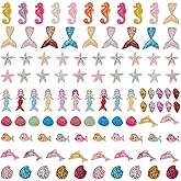 SUNNYCLUE 100Pcs 10 Styles Ocean Theme Resin Cabochon Charms Large Resin Flatback Charms Mixed Mermaid Tail Starfish Dolphin Whale Flatback Beads for DIY Scrapbooking Jewelry Making Supplies Adults