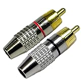 Conwork RCA Plug Solderless, 2-Pack RCA Male Plug
