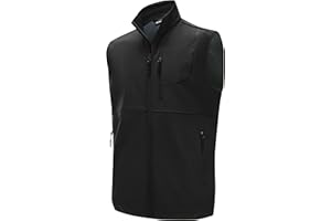 WILLIT Men's Fleece Golf Vest Outdoor Winter Vest Jacket Softshell Outerwear Sleeveless Jacket for Hiking Causal