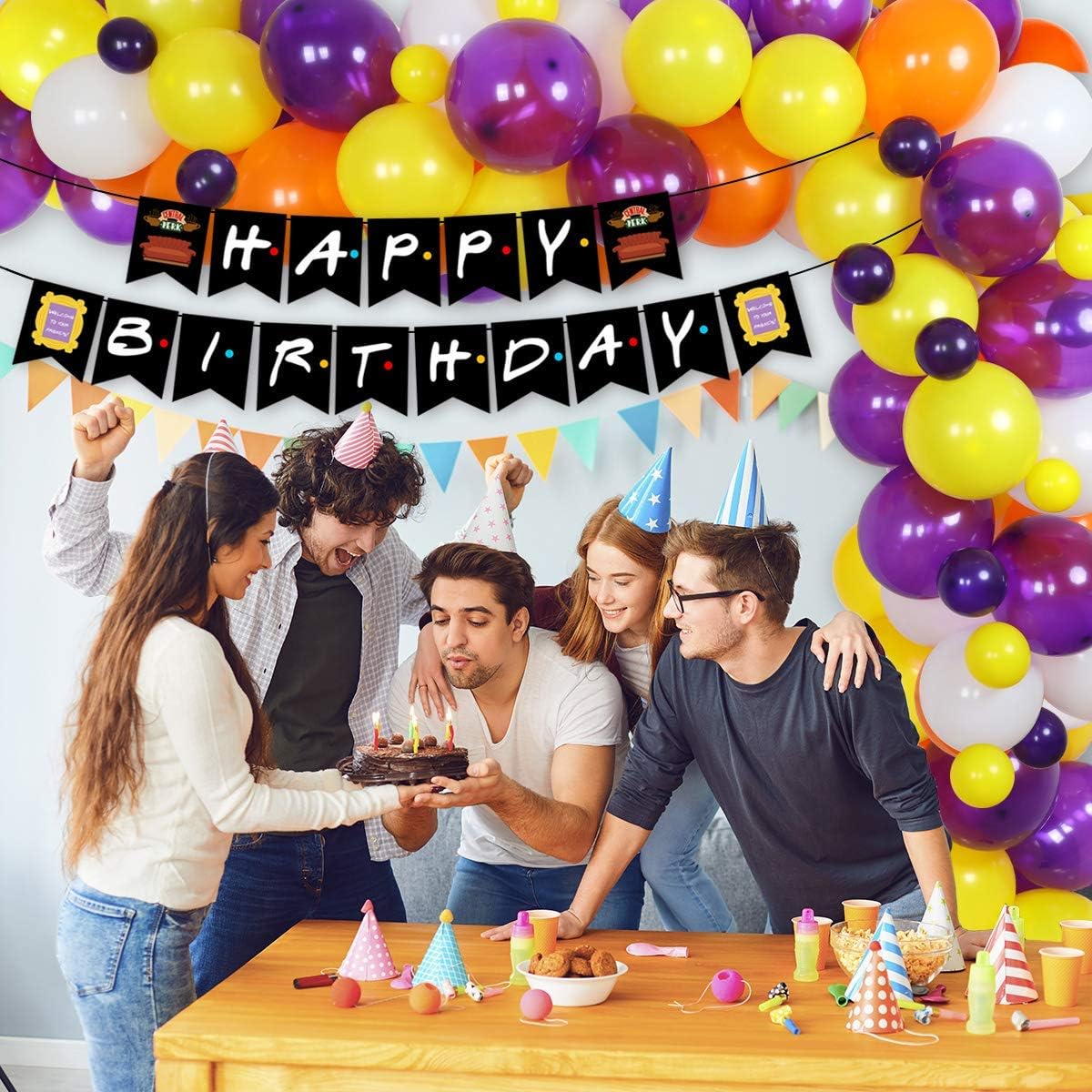 Friends TV Show Birthday Party Decoration, Friends Themed Birthday Decorations kit Friends Fans Balloon Garland Friends Fans Birthday Banner - Image 5