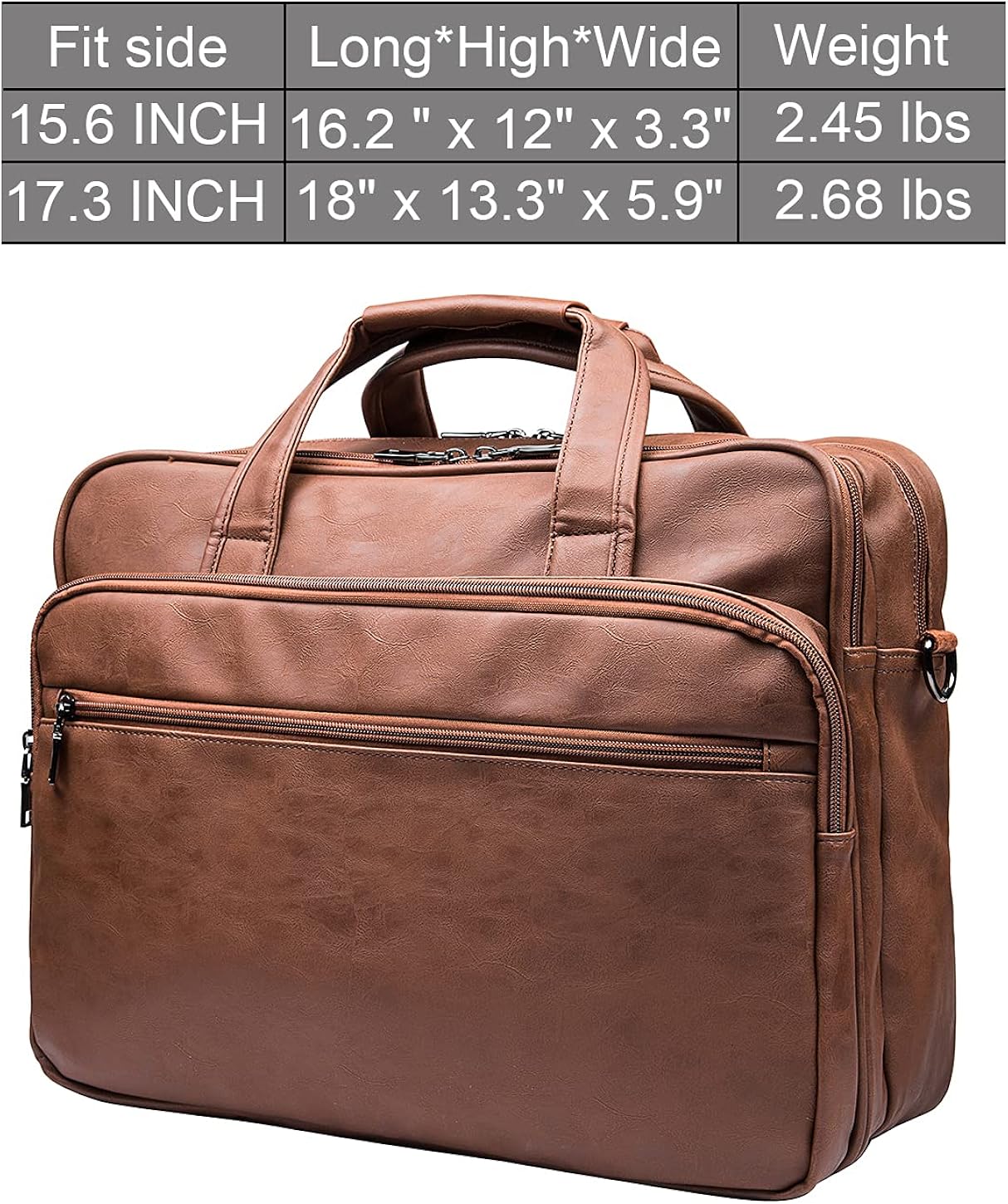 Leather Laptop Bag, Men's 15.6 Inches 17.3 Inches Messenger Briefcase Business Satchel Computer Handbag Shoulder Bag: Shoes