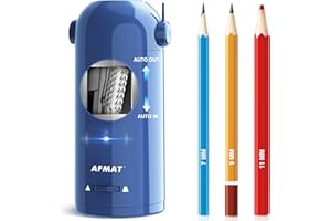 AFMAT Electric Pencil Sharpener for Colored Pencils 7-11.5mm, Fully Automatic Robot Pencil Sharpeners, Rechargeable Hands-Fre