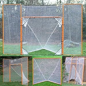 EZGoal Lacrosse Folding Goal with Backstop and Targets, Orange, 6′ x 6′