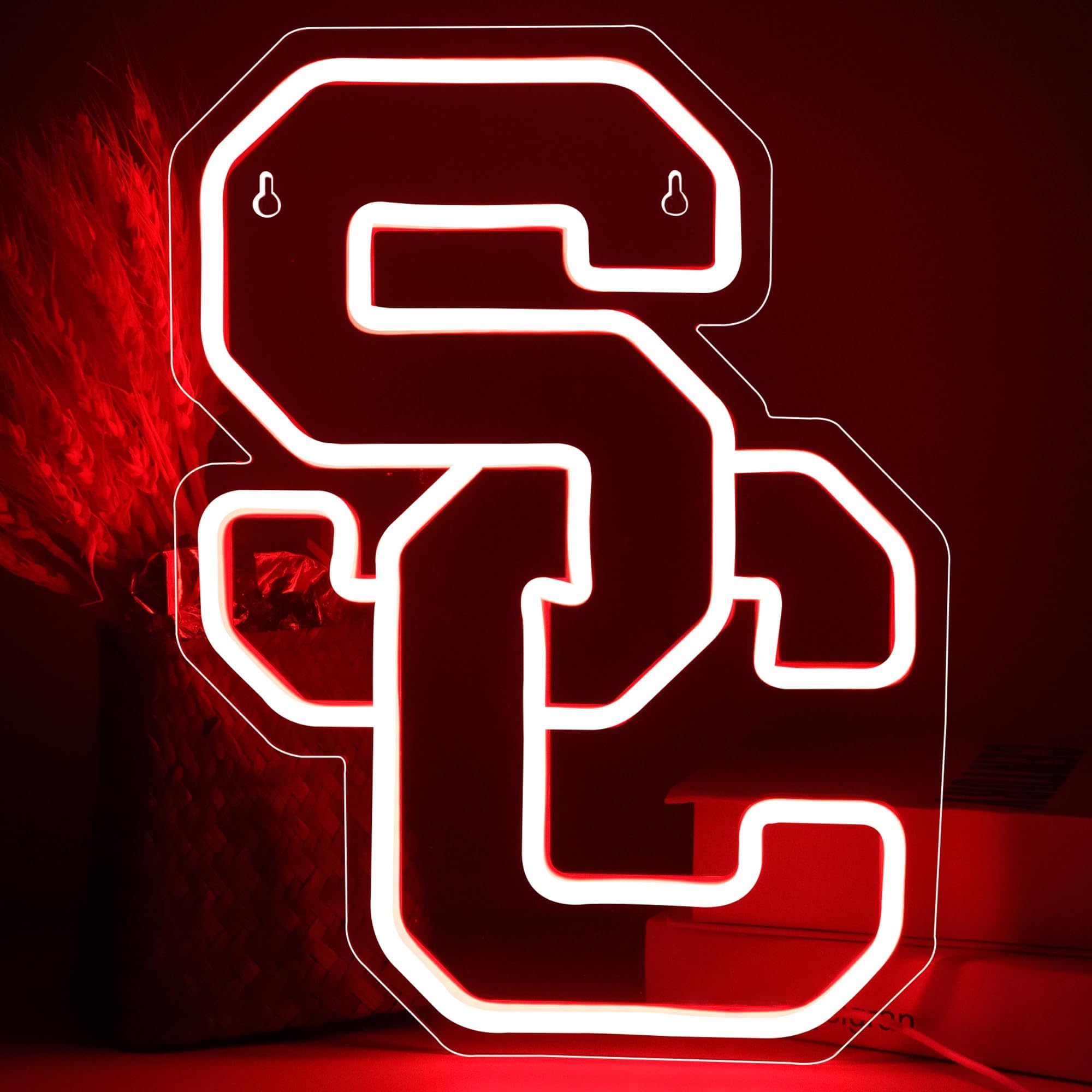 Photo 1 of University Neon Signs,College Neon LED Sign,University Football Team Logo Neon,City Name Signs for Man Cave,Room,Dorm Decor for College Students,Signs for Men,Size 13.77 * 10.23in(XD114)