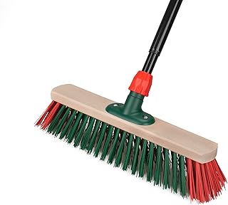 BÜMAG Garten- & Straßenbesen 40 cm mit PVC-Beborstung und Teleskopstiel - klassisch, effizient und gut