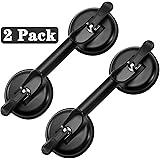 FCHO Glass Suction Cups Heavy Duty Aluminum Handle Glass Holder Hooks to Lift Large Glass/Floor Gap Fixer/Moving Glass/Pad for Lifting/Dent Fixer (2 Pack)