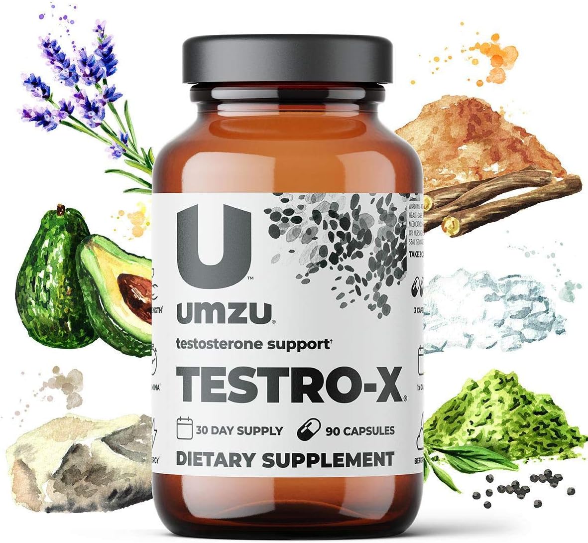 UMZU: Testro-X - 30 Day Supply - Natural Testosterone Booster - Natural Formula - Promote Proper Hormonal Function - Support Healthy Testosterone Production: Health & Personal Care