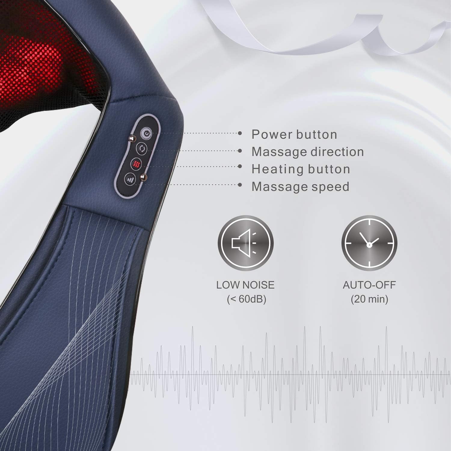 Naipo Shiatsu Back and Neck Massager with Heat Deep Kneading Massage for Neck, Back, Shoulder, Foot and Legs, Use at Home, Car, Office Gift for Women, Friends, Mom: Health & Personal Care
