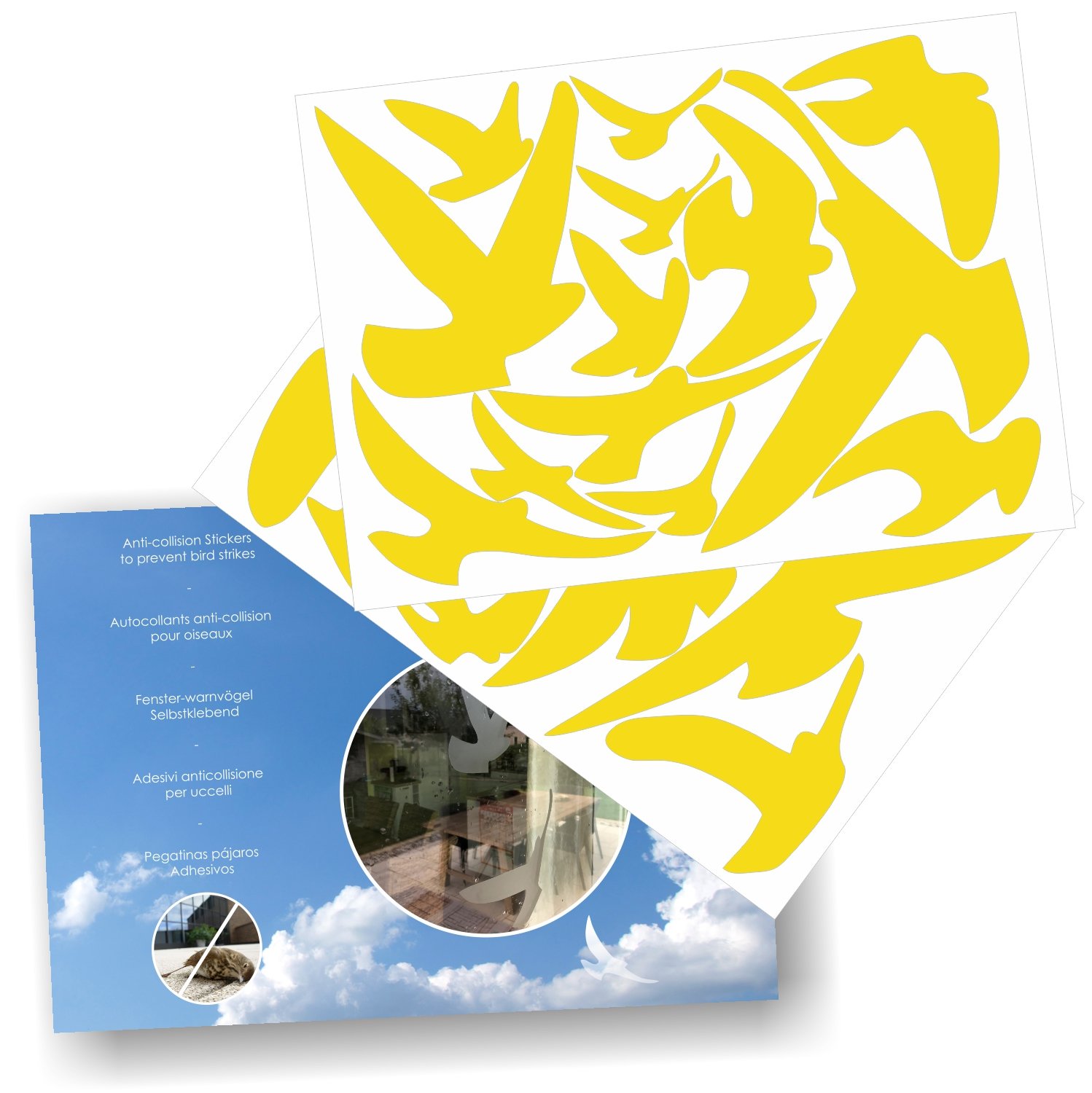 AntiCollision Stickers to Prevent Bird Strikes on Window Glass Set