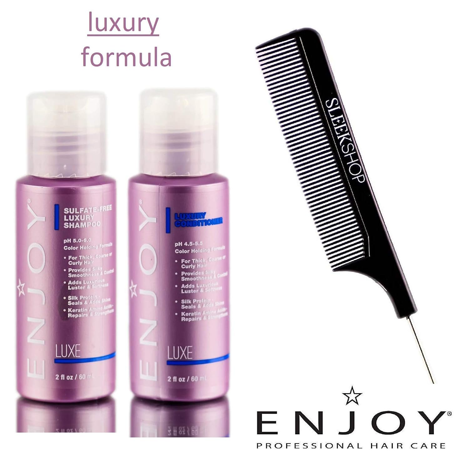 Enjoy LUXURY SHAMPOO & CONDITIONER Duo SET, LUXE Color-Holding Formula, Sulfate-Free (STYLIST KIT) pH 5.0-6.0 (2 oz - TRAVEL DUO KIT)