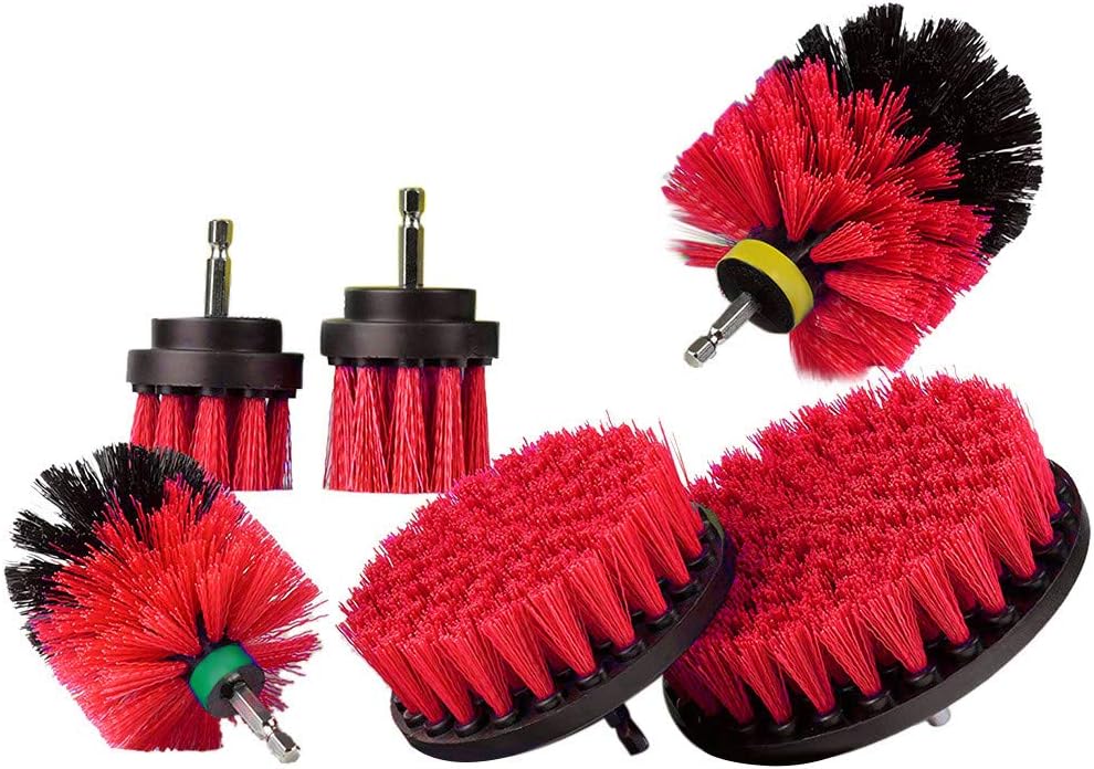 Fineday Cleaning Brush, 6Pcs Grout Power Scrubber Cleaning Brush Cleaner Combo Tool Kit Red, Home Products Sales