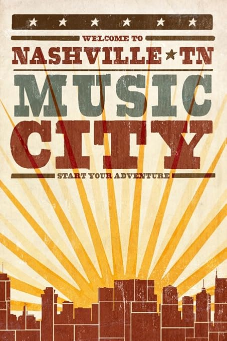 Amazon Com Nashville Tennessee Skyline And Sunburst