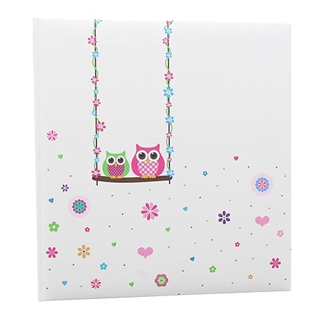 Goldbuch Kinderalbum, Eule, 30 x 31 cm, 60 weiße Seiten mit Pergamin-Trennblättern, Kunstdruck laminiert, Weiß, 27043