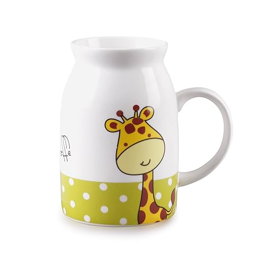 Clay Craft Bone China Cane Big Carpet Milk Mug, 450Ml, Multicolor