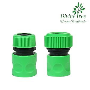 Divine Tree Hose Quick Connector Garden Hose Pipe Nozzle Tap Adapter for Quick Hose Pipe Fitting Pack of 2