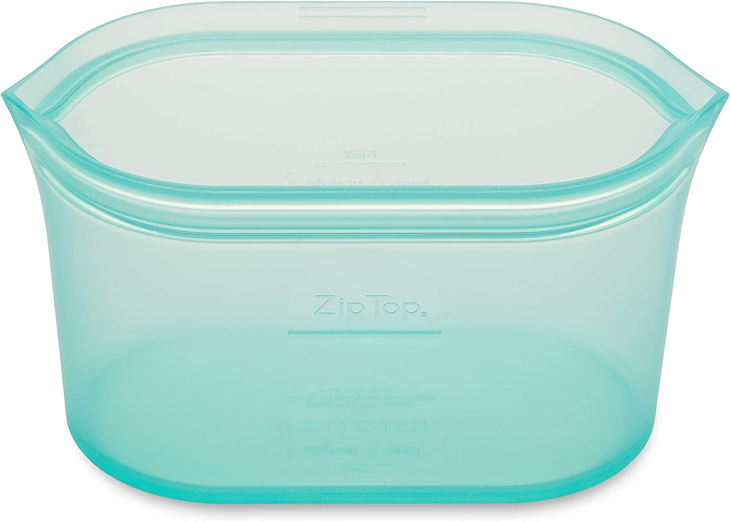 Zip Top Reusable 100% Platinum Silicone Container, Made in the USA - Large Dish - Teal