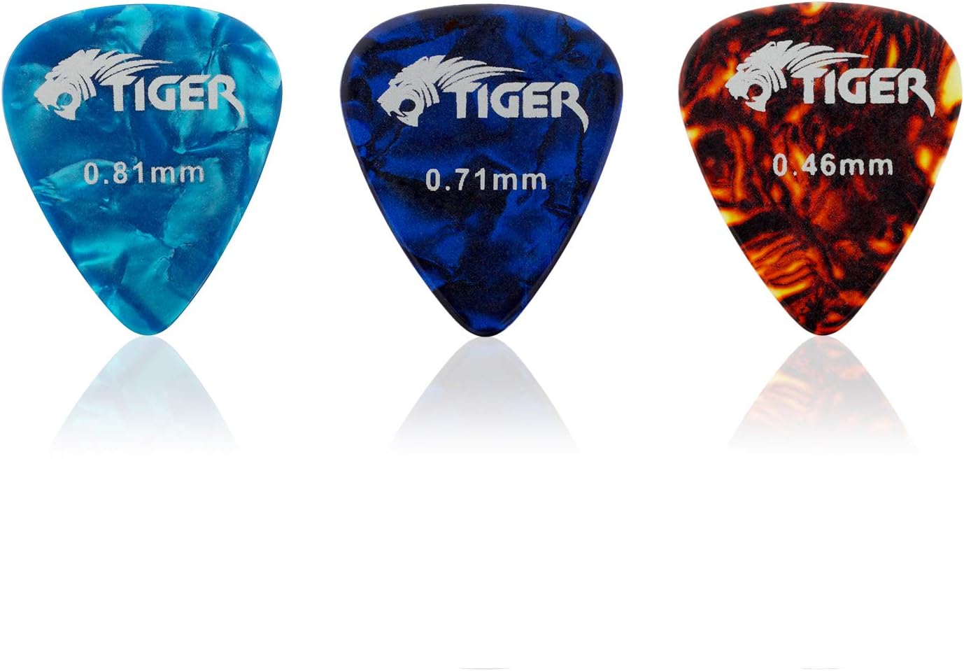 Guitar Picks with Storage Tin - 12 Medium Guitar Plectrums TIGER GAC14, Celluloid, Mixed Gauge - Image 4