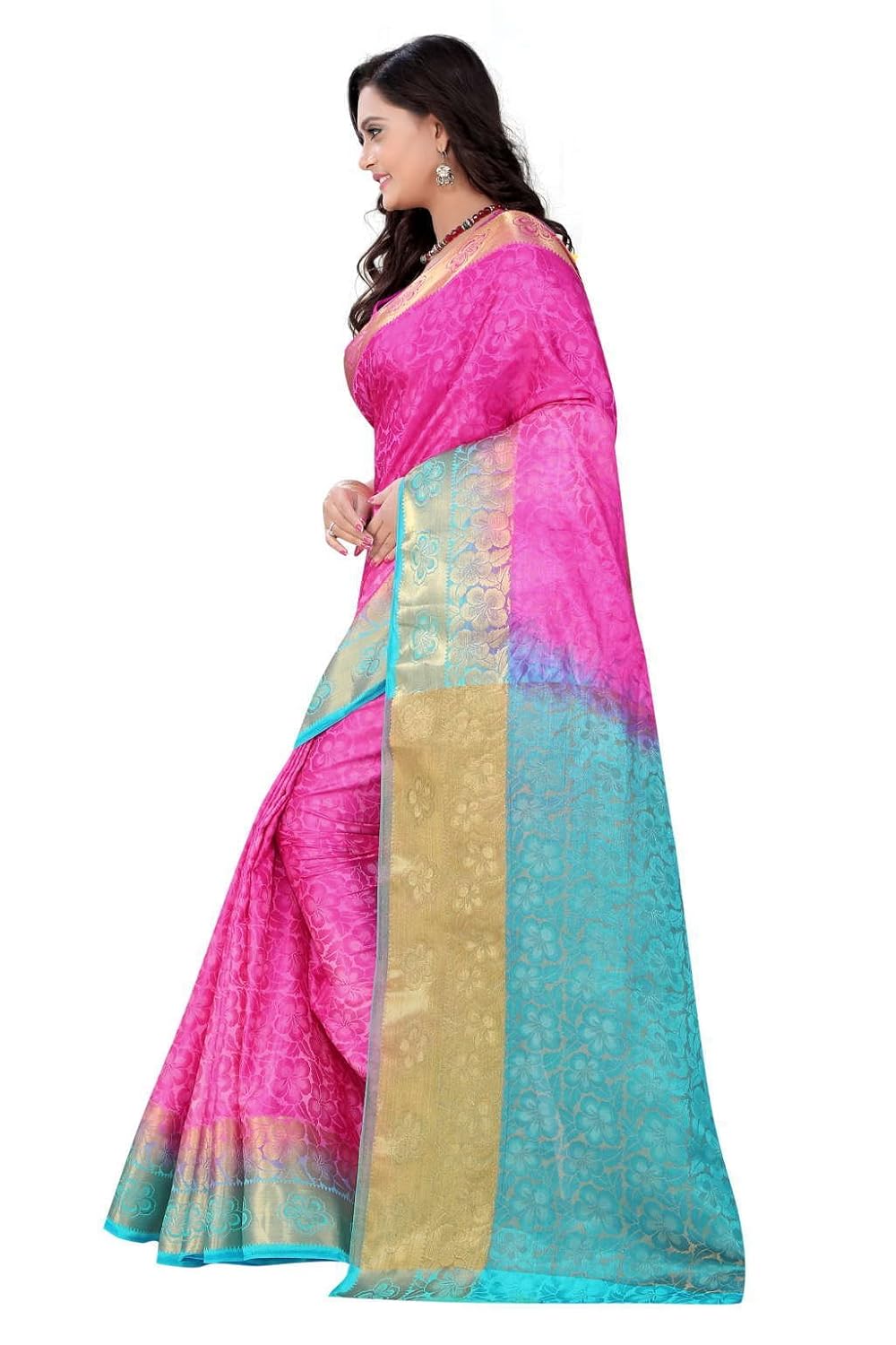 nirja fab women's cotton silk banarasi saree (pink)