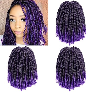 Amazon Com Fani 3 Pack Spring Twist Crochet Hair Ombre Purple