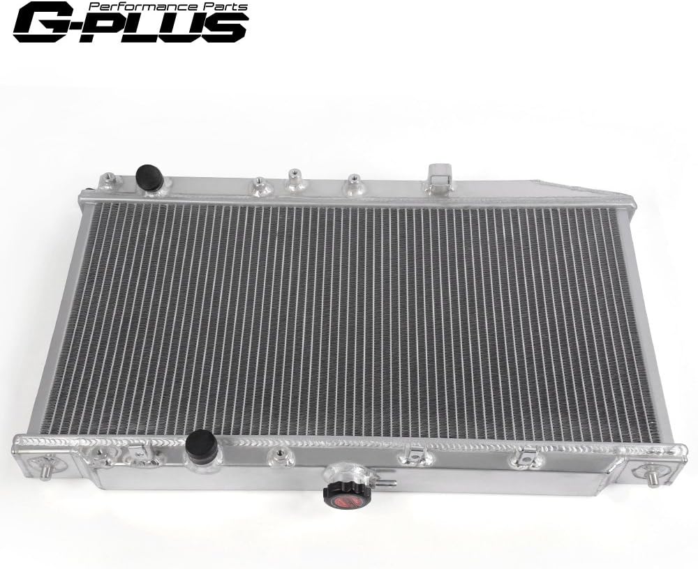 2 Core Row Aluminum Racing Performance Radiator Stop Leak Compatible For Honda Civic EF CRX Hatchback Sedan M/T Manual 1988 1989 1990 1991