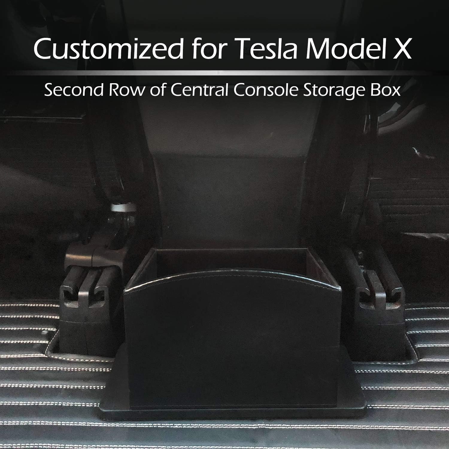 Bmzx Car 2nd Row Center Console Fit Tesla Storage Box Rear Center Console Storage Boxbackseat Center Organizer Container For Tesla Model X Wooden