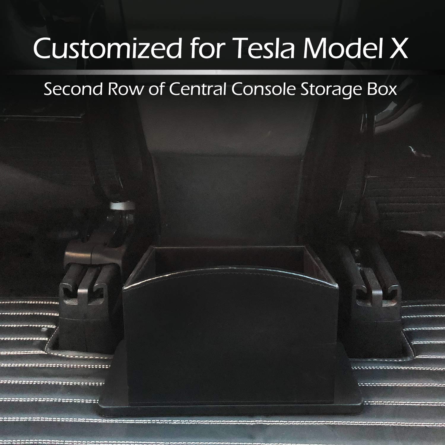 BMZX Car 2nd Row Center Console Fit Tesla Storage Box Rear Center