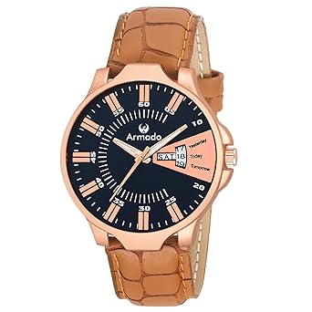 Analogue Black Dial Mens Watch (Ar-045-Copper)