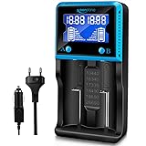 Keenstone Cargador Pilas Universal Inteligente, 18650 ICR BRC Baterías LCD Panta